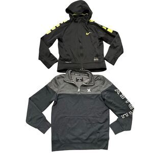 Nike and Hurley boys athletic pullover sweater bundle M